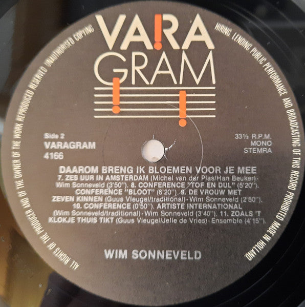 Wim Sonneveld* : Daarom Breng Ik Bloemen Voor Je Mee (LP, Mono)