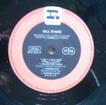 Bill Evans : Recorded Live At Shelly's Manne Hole, Hollywood, California (LP, Album, RE, RM)
