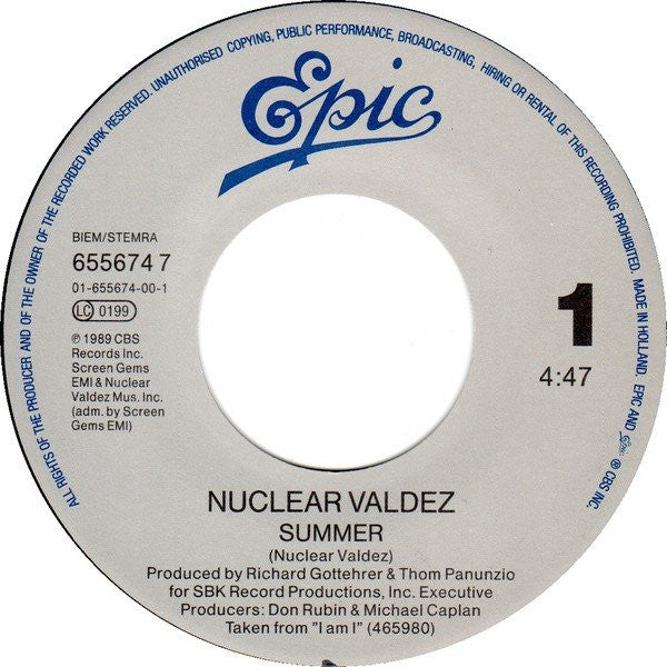 Nuclear Valdez : Summer (7", Single)