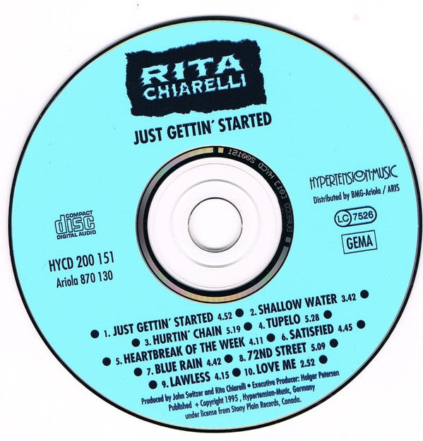 Rita Chiarelli : Just Gettin' Started (CD, Album)