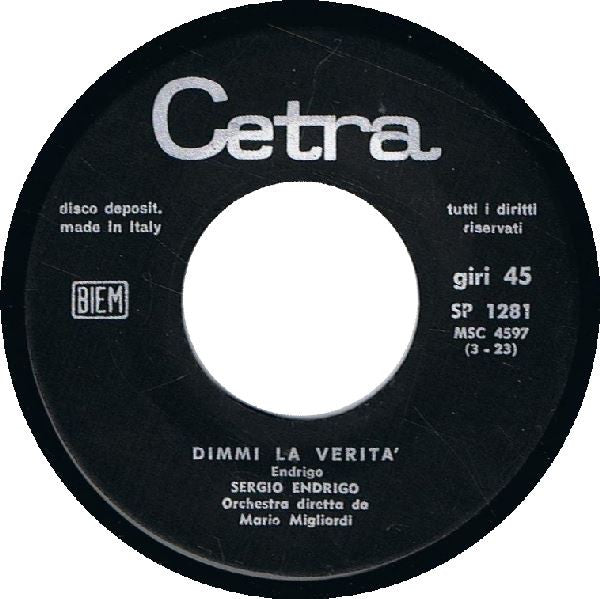 Sergio Endrigo : Mani Bucate (7")