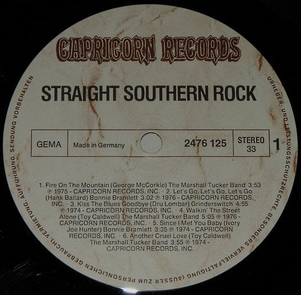 The Marshall Tucker Band, Bonnie Bramlett, Grinderswitch : Straight Southern Rock (LP, Comp)