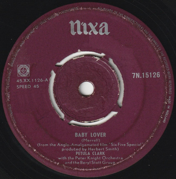 Petula Clark : Baby Lover (7", Single)