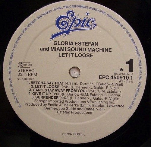 Gloria Estefan And Miami Sound Machine* : Let It Loose (LP, Album)