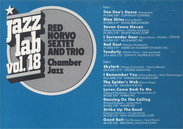 Red Norvo Sextet And The Red Norvo Trio : Chamber Jazz  (LP, Mono, RE)
