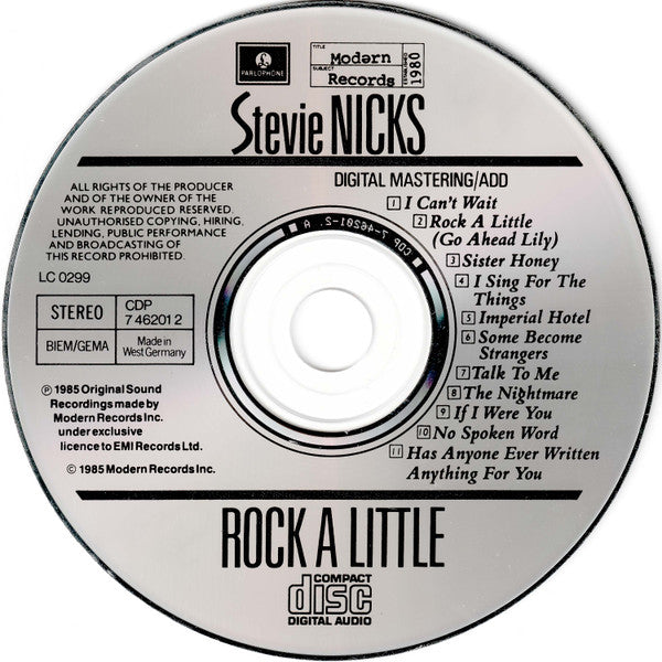 Stevie Nicks : Rock A Little (CD, Album)