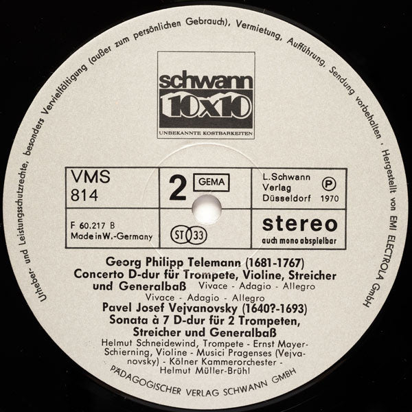 Hellmut Schneidewind, Kölner Kammerorchester, Helmut Müller-Brühl : Die Trompete Meisterhaft Gespielt (LP)