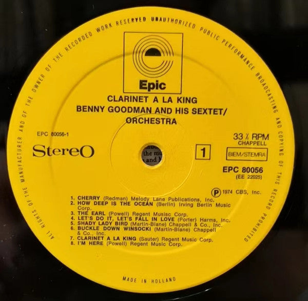 Benny Goodman Sextet : Clarinet A La King (LP, Comp)