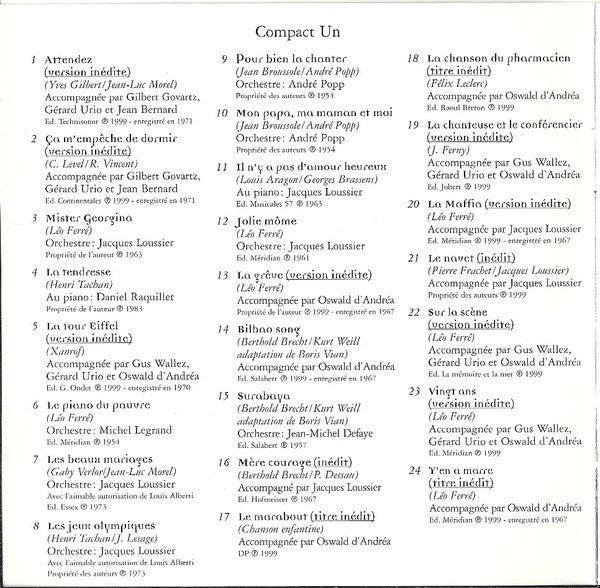 Catherine Sauvage : Mes Chansons De Scène (2xCD, Comp)