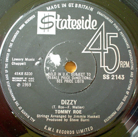 Tommy Roe : Dizzy (7", Single)