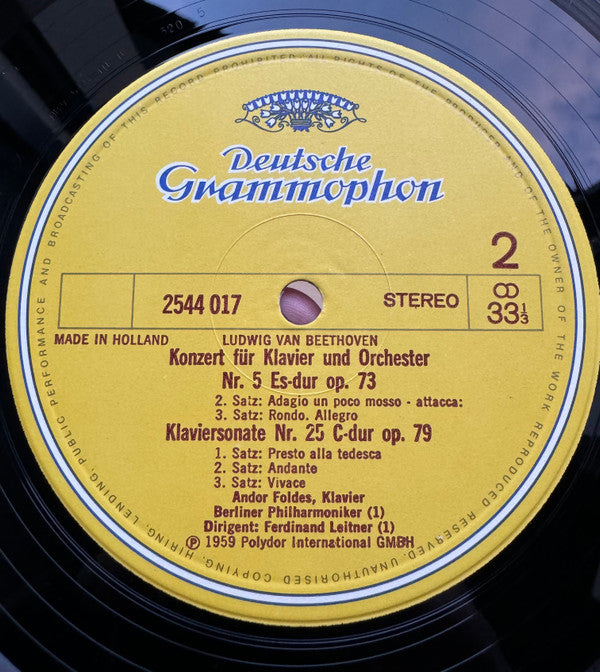 Ludwig van Beethoven : Klavierkonzert Nr. 5 Sonate Nr. 25 (LP)
