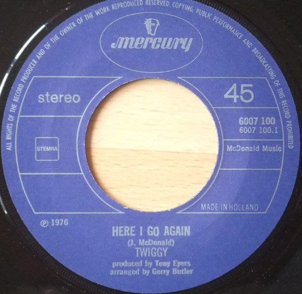 Twiggy (2) : Here I Go Again (7", Single)