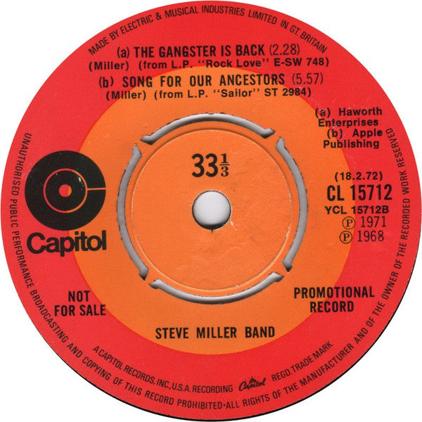 The Steve Miller Band* : My Dark Hour  (7", Single, Promo)