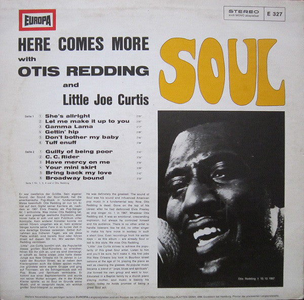 Otis Redding, Little Joe Curtis : Here Comes More Soul (LP, Comp)