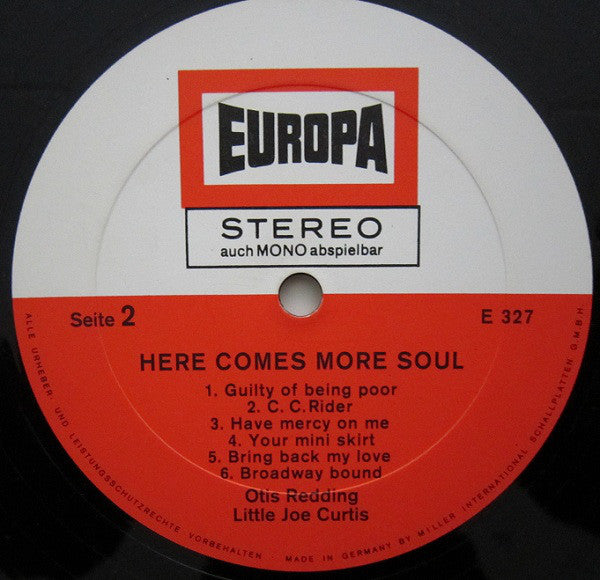 Otis Redding, Little Joe Curtis : Here Comes More Soul (LP, Comp)
