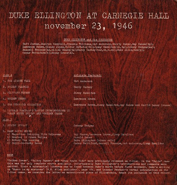 Duke Ellington : Duke Ellington At Carnegie Hall  (LP, Mono)
