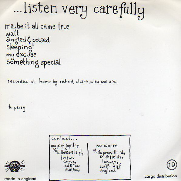 Maps Of Jupiter : Six Stereo Recordings (7", Ltd)