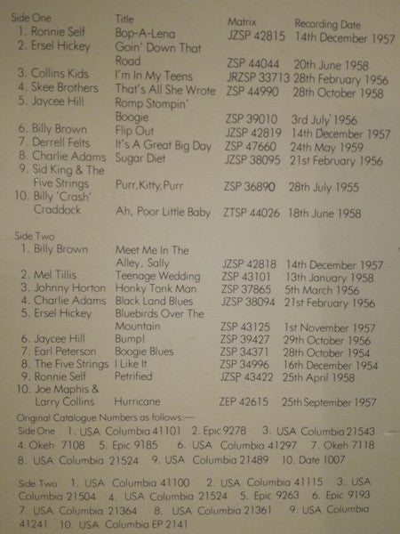 Various : CBS, Epic & Okeh Rockabilly Classics Vol. 3 - Rockabilly Vol. 3 (LP, Comp, Mono)