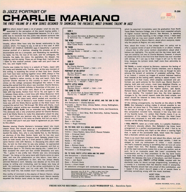 Charlie Mariano : A Jazz Portrait Of Charlie Mariano (LP, Album, RE)