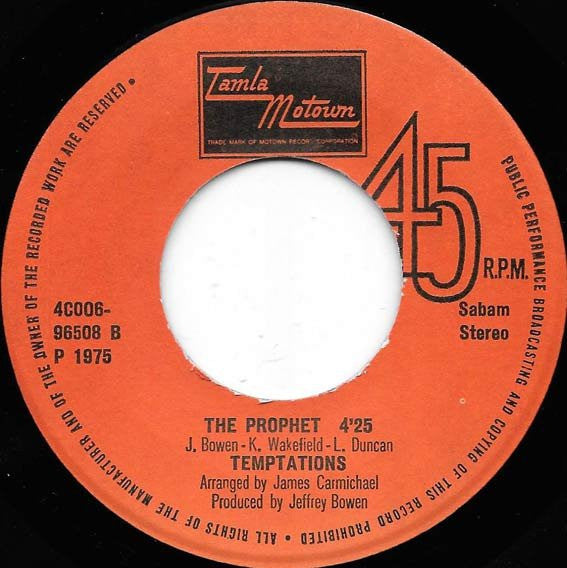 The Temptations : Glasshouse (7", Single)