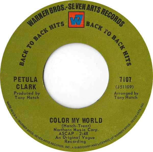 Petula Clark : Color My World/Round Every Corner (7", Single, RE)