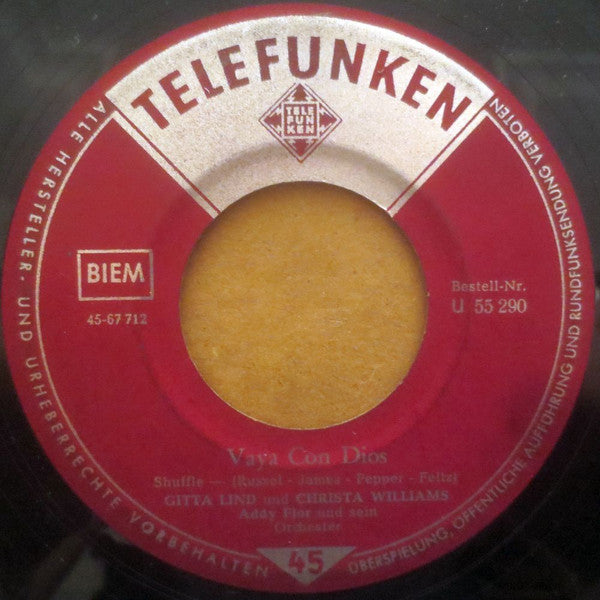 Gitta Lind - Christa Williams : Vaya Con Dios (7", Single)