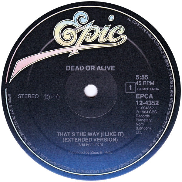 Dead Or Alive : That's The Way (I Like It) (Extended Version) (12", Maxi)