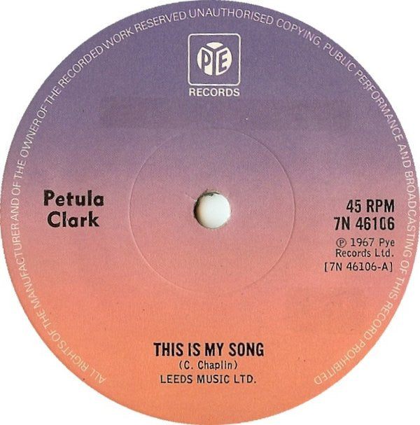 Petula Clark : This Is My Song  (7", RE)