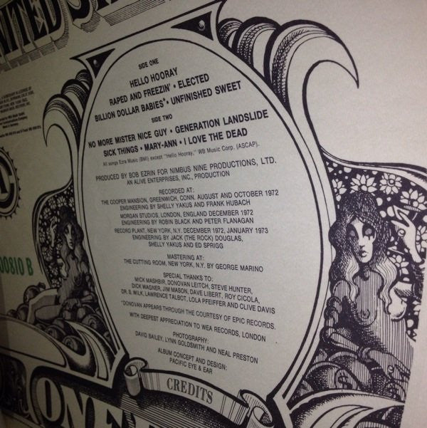 Alice Cooper : Billion Dollar Babies (LP, Album, Emb)