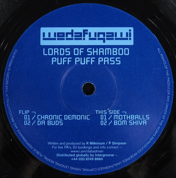 Lords Of Shamboo : Puff Puff Pass (12")