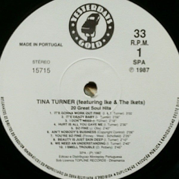 Tina Turner Featuring Ike Turner & The Ikettes : 20 Great Soul Hits (LP, Comp)