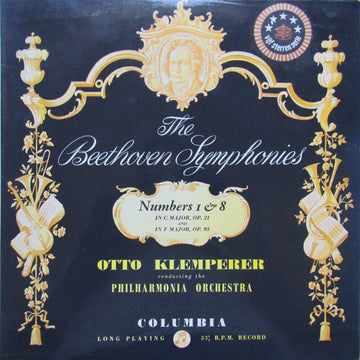 Ludwig van Beethoven, Otto Klemperer, Philharmonia Orchestra : The Beethoven Symphonies Numbers 1 & 8 In C Major, Op. 21 And In F Major, Op. 93 (LP, RP)