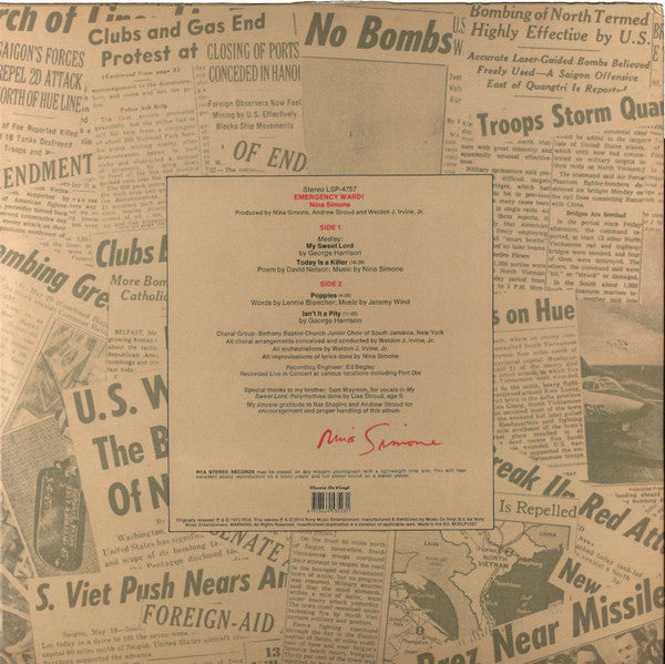 Nina Simone : In Concert - Emergency Ward! (LP, Album, RE)