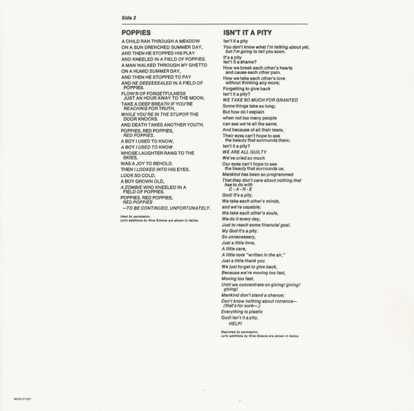 Nina Simone : In Concert - Emergency Ward! (LP, Album, RE)