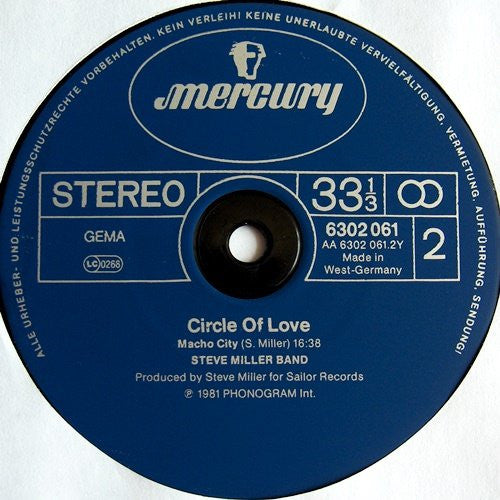 Steve Miller Band : Circle Of Love (LP, Album)