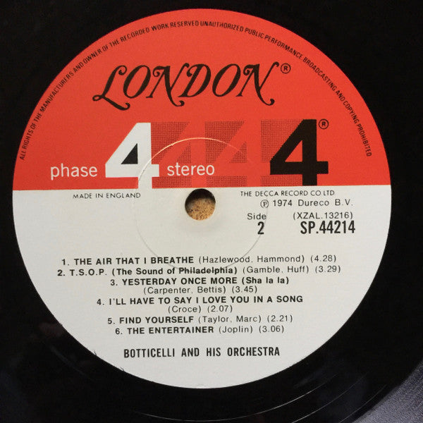 Botticelli And His Orchestra : Botticelli Unlimited (LP)