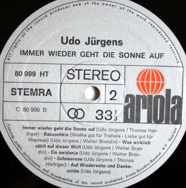 Udo Jürgens : Immer Wieder Geht Die Sonne Auf (LP, Comp, Gat)