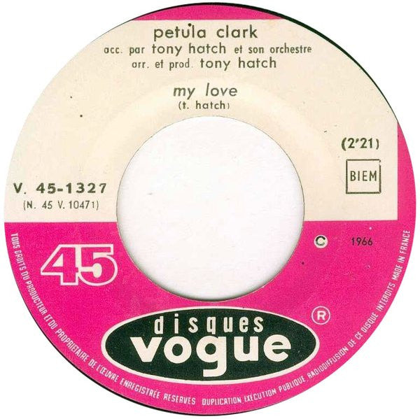 Petula Clark : My Love (7", Single)