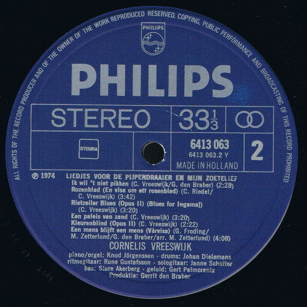 Cornelis Vreeswijk : Liedjes Voor De Pijpendraaier En Mijn Zoetelief (LP, Album)