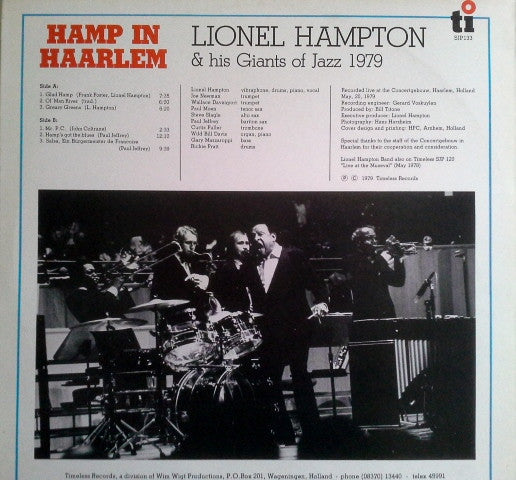 Lionel Hampton & His Giants Of Jazz : Hamp In Haarlem (LP, Album)
