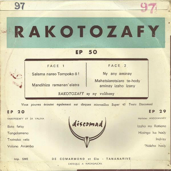 Rakotozafy : Salama Nareo Tompoko Ô ! (7", EP)