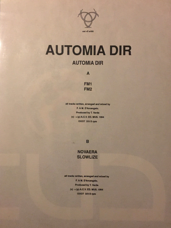 Automia Division : Diagram (12", Promo, W/Lbl)