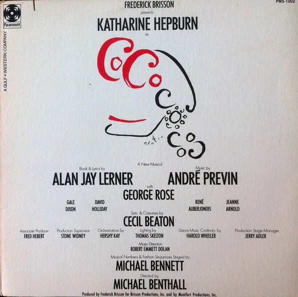 Katharine Hepburn, Alan Jay Lerner, André Previn : Coco - The Original Broadway Cast Recording (LP, Album, Mon)