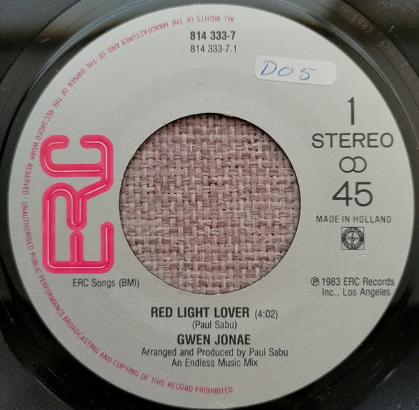 Gwen Jonae : Red Light Lover (7", Single)