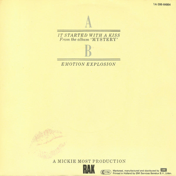Hot Chocolate : It Started With A Kiss (7", Single)
