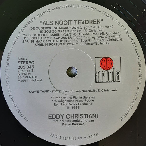 Eddy Christiani : Als Nooit Tevoren (LP, Album)