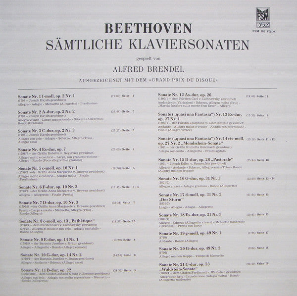 Ludwig Van Beethoven - Alfred Brendel : Sämtliche Klaviersonaten (12xLP + Box)