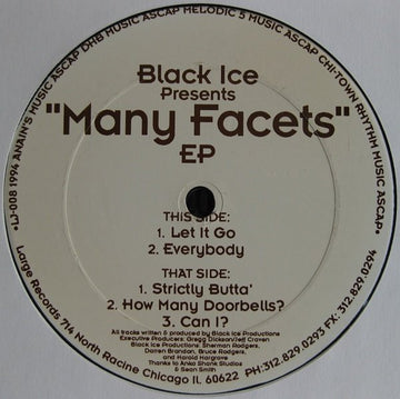 Black Ice Productions : Many Facets EP (12", EP)