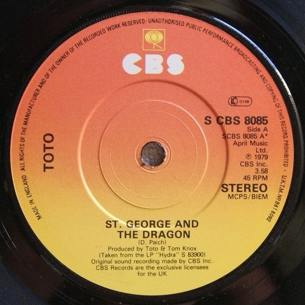 Toto : St. George And The Dragon (7", Single)