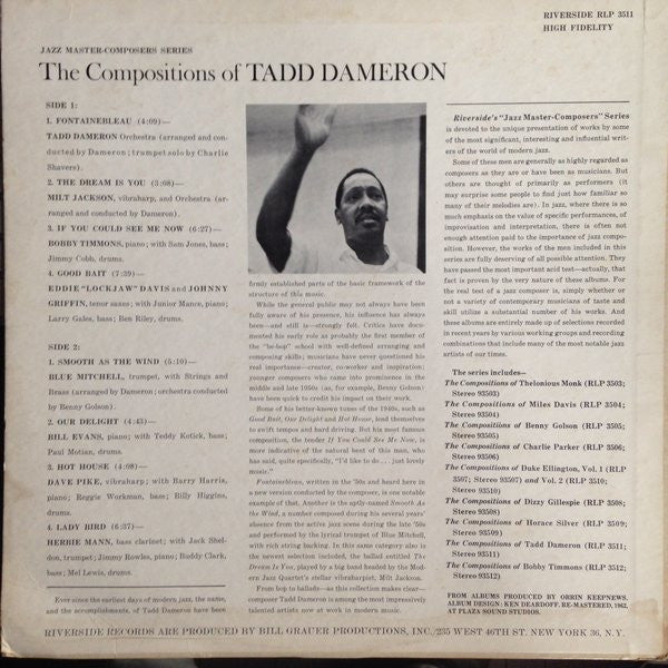 Various : The Compositions Of Tadd Dameron (LP, Comp, Mono)